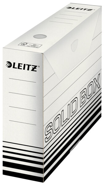 LEITZ Boîte à archives Solid, blanc/noir, (L)80 mm
