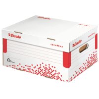 Esselte Archiv-Klappdeckelbox SPEEDBOX, DIN A4, weiss rot