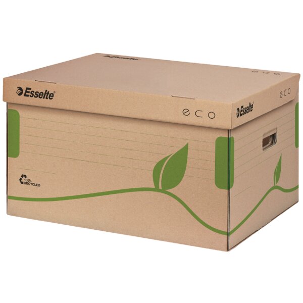Esselte Archiv-Klappdeckelbox ECO, braun, für Format DIN A4