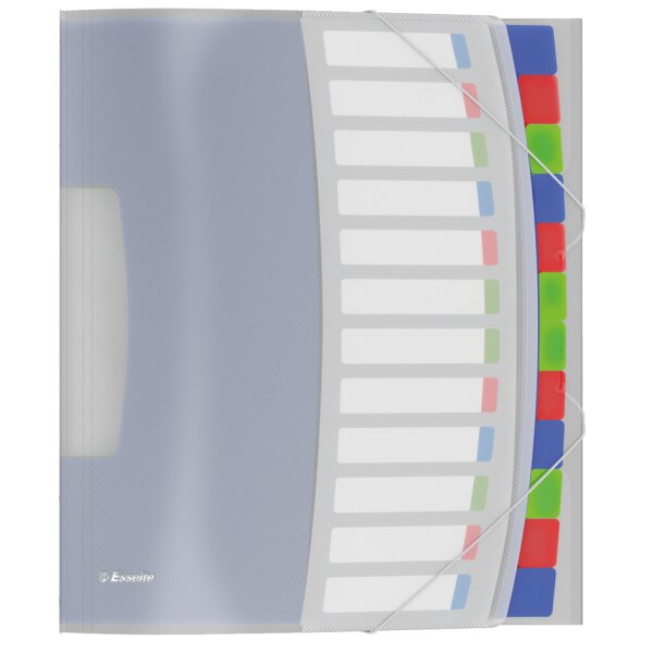 Esselte Trieur VIVIDA, A4, PP, 12 touches, multicolore