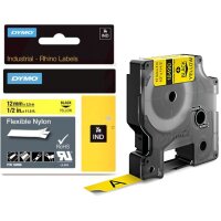 DYMO RHINO Nylon-Schriftband schwarz weiss, 19 mm x 3,5 m