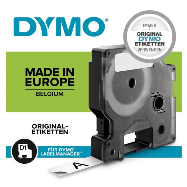 DYMO D1 Schriftbandkassette weiss schwarz, 24 mm x 7 m