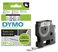 DYMO D1 Schriftbandkassette weiss schwarz, 24 mm x 7 m