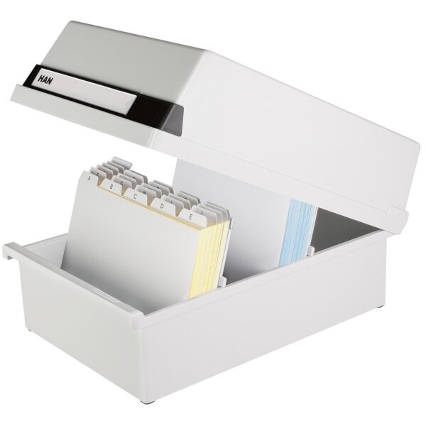 HAN Karteikasten für 1.300 Karten, A5 quer, lichtgrau