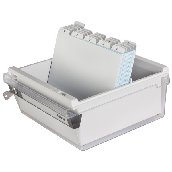 HAN Karteikasten für 800 Karten, A5 quer, lichtgrau