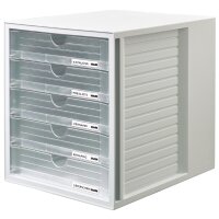 HAN Schubladenbox SYSTEMBOX, 5 Schübe, lichtgrau klar