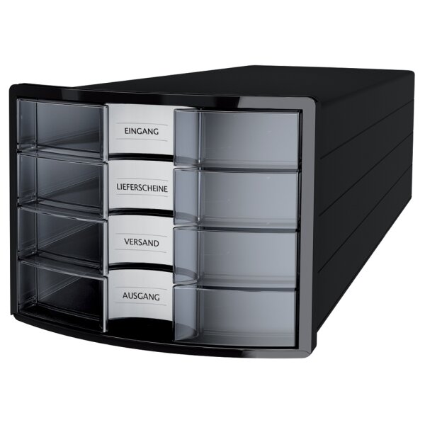 HAN Schubladenbox IMPULS 2.0, 4 Schübe, lichtgrau rot