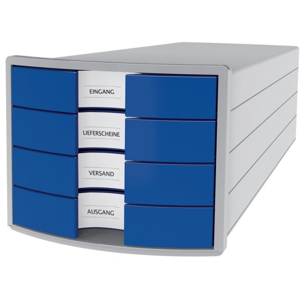 HAN Schubladenbox IMPULS 2.0, 4 Schübe, lichtgrau rot