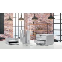 HAN Schubladenbox IMPULS 2.0, 4 Schübe, lichtgrau rot