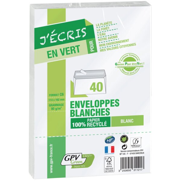 GPV Briefumschläge "ERAPure" DL 110 x 220 mm, ohne Fenster