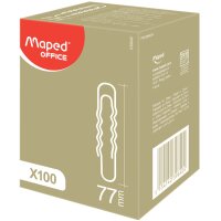 Maped Aktenklammern, vernickelt, 77 mm, gewellt