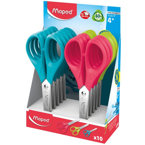 Maped Ciseaux Pulse, longueur: 130 mm, présentoir de 10