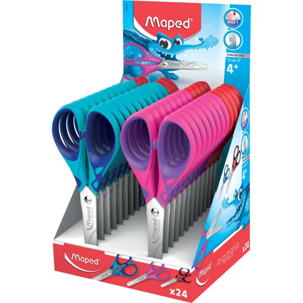 Maped Bastelschere Essentials Soft, Länge: 130 mm, Display