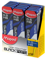 Maped Druckbleistift-Mine BLACKPEPS, 0,5 mm, 12er Display