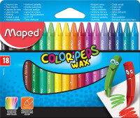 Maped Crayon de cire COLORPEPS WAX, étui en carton de 18