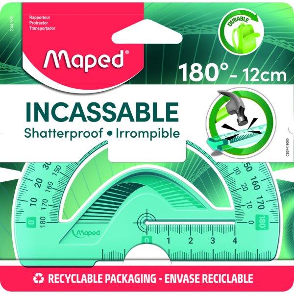 Maped Rapporteur demi-circulaire Flex 180 degrés, 120 mm