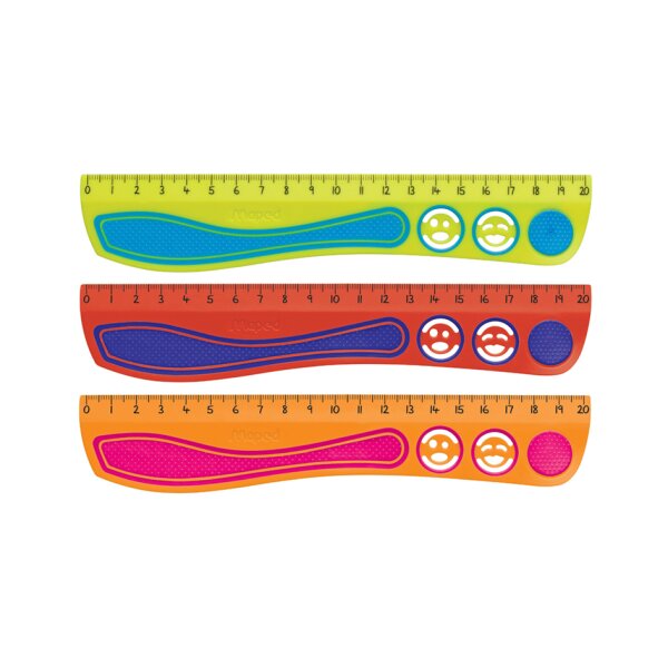 Maped R&egrave;gle plate Kidy Grip, 200 mm, en plastique