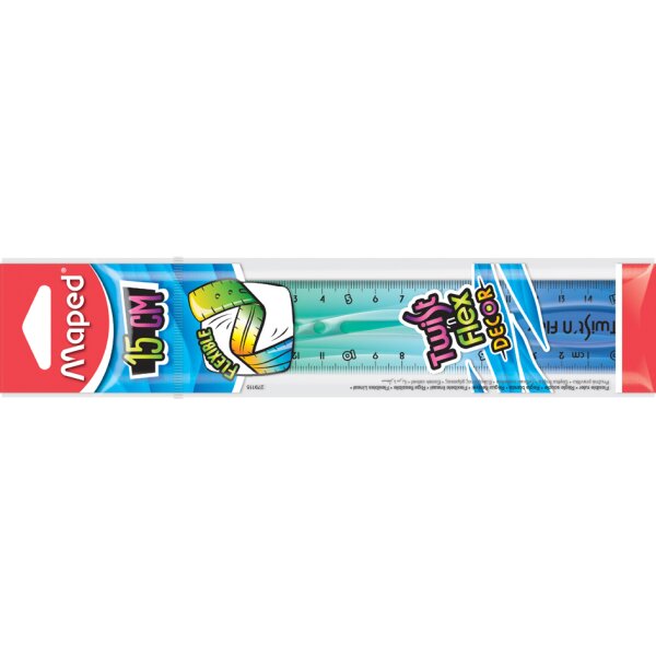 Règle Flexible Maped Twist'n Flex Decor 15 Cm | Incassable Et Sans Phtalates | Dégradé De Couleurs