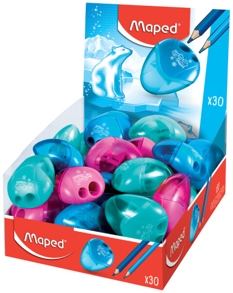 Maped Doppel-Spitzdose i-gloo, farbig sortiert, 30er Display