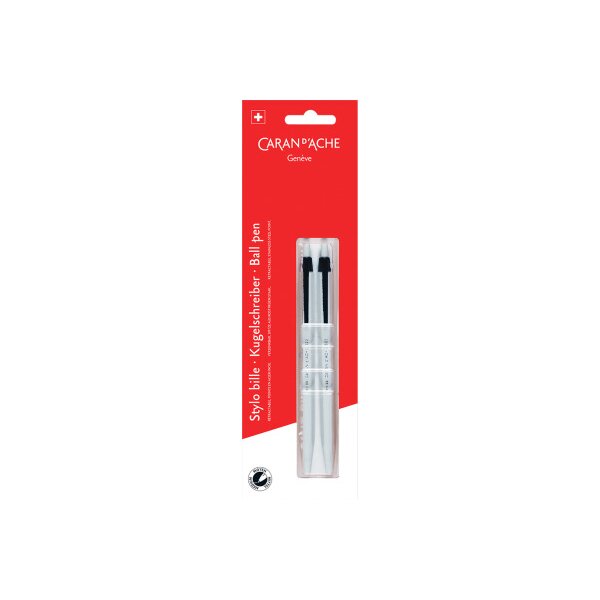 CARAN DACHE Stylo &agrave; bille 825 825.109 noir, 2 pcs. Blister