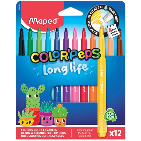 Maped Fasermaler COLORPEPS Long Life, 24er Kartonetui