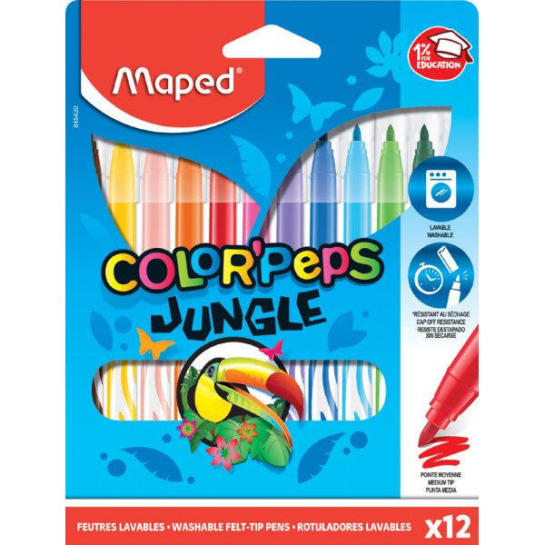 Maped Feutre COLORPEPS Jungle, &eacute;tui en carton de 12
