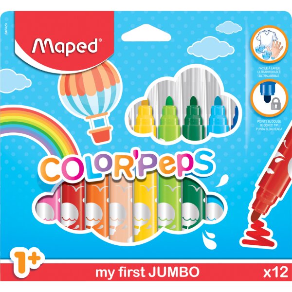 Maped my first Feutre COLORPEPS JUMBO, étui carton de 12