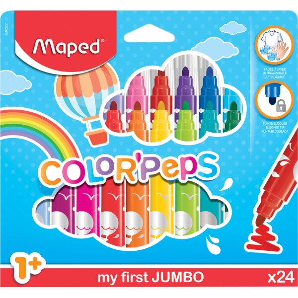 Maped my first Feutre COLORPEPS JUMBO, étui carton de 12