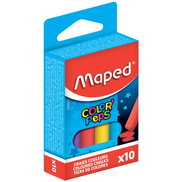 Maped Wandtafelkreide COLORPEPS, rund, farbig sortiert