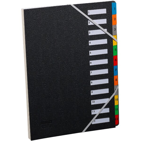 extendos Pultordner, DIN A4, 1-7, 7 Fächer, schwarz