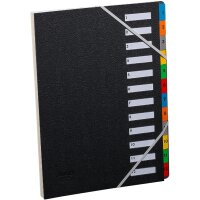 extendos Pultordner, DIN A4, 1-7, 7 Fächer, schwarz