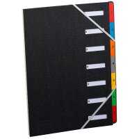 extendos Pultordner, DIN A4, 1-7, 7 Fächer, schwarz