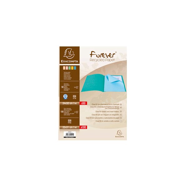 EXACOMPTA Lot de 50 chemises FOREVER + 100 sous-chemises