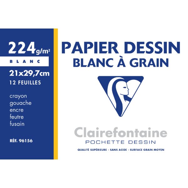 Clairefontaine Zeichenpapier "Blanc à Grain", 210 x 297 mm