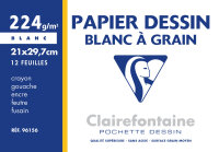 Clairefontaine Papier dessin Blanc à Grain, 210 x...