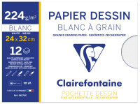 Clairefontaine Papier dessin Blanc à Grain, 240 x...