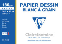 Clairefontaine Papier dessin Blanc à Grain, 297 x...