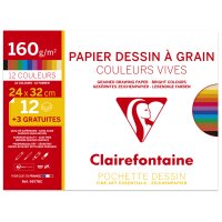 Clairefontaine Papier dessin à Grain couleur, pack...