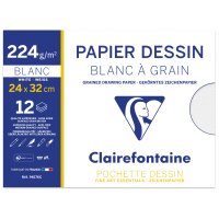 Clairefontaine Papier dessin Blanc à Grain, 240 x...