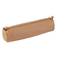 Clairefontaine Trousse petite ronde, cuir naturel