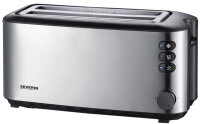 SEVERIN 4-Scheiben-Toaster AT 2509, Edelstahl schwarz