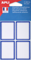 APLI Etiquettes pour livre, cadre bleu, 38 x 50 mm, uni