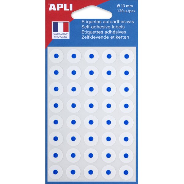 APLI Lochverstärkungsringe weiss, Durchmesser: 13 mm