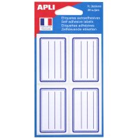 APLI Buchetiketten, weiss blau, 36 x 56 mm, liniert