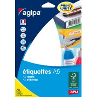 agipa Universal-Etiketten, 12,8 x 38 mm, weiss
