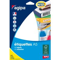 agipa Etiquette universelle, 19 x 38 mm, blanc