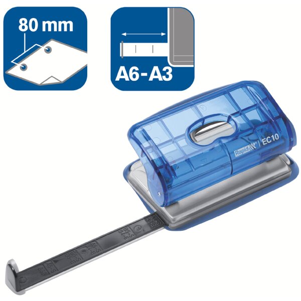 Rapid Perforateur X Ray EC 10, coque: bleu transparent