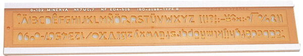 MINERVA Schriftschablone, Schrifthöhe: 10 mm