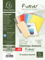 EXACOMPTA Chemises FOREVER 180, A4, 170 g/m2, assorti