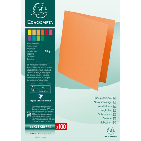 EXACOMPTA Sous-chemise ROCKS, 220 x 310 mm, assorti